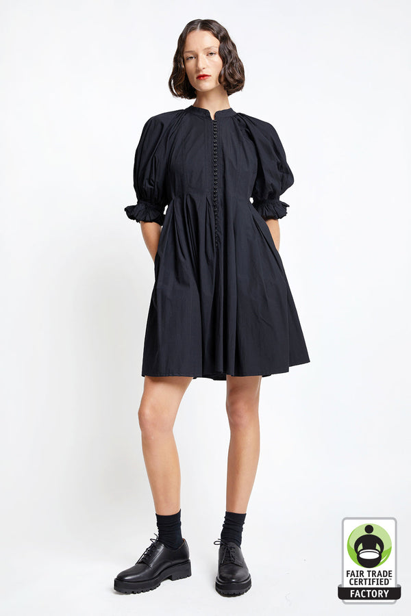 karen walker Mini Melody Organic Cotton Dress Black