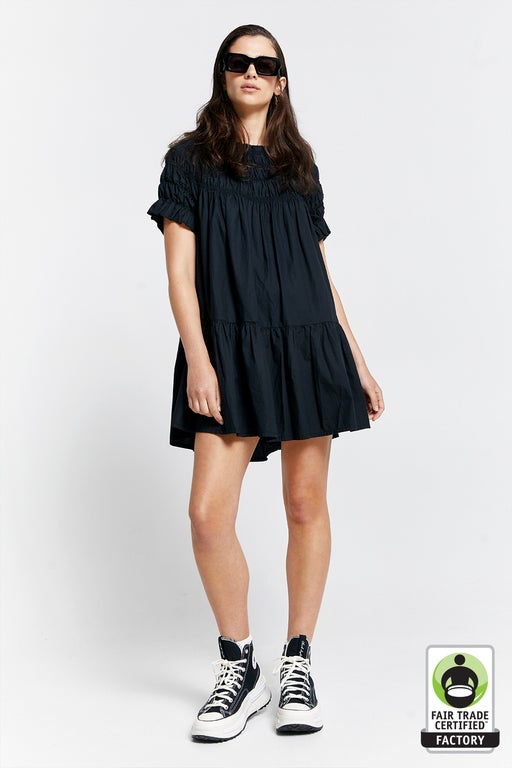 Karen Walker Mini Orestes Organic Cotton Dress Black