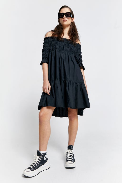 Karen Walker Mini Orestes Organic Cotton Dress Black