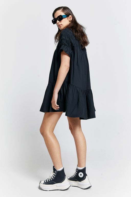 Karen Walker Mini Orestes Organic Cotton Dress Black