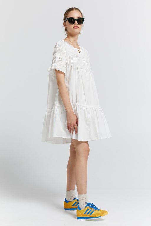 Karen Walker Mini Orestes Organic Cotton Dress Off-White