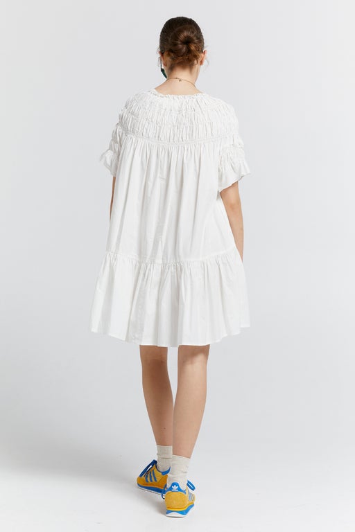 Karen Walker Mini Orestes Organic Cotton Dress Off-White