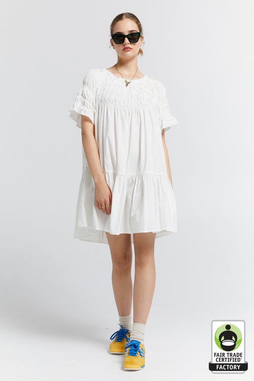 karen walker Mini Orestes Organic Cotton Dress Off-White