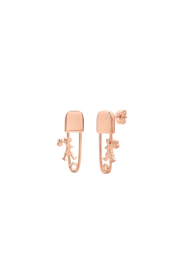 karen walker Mini Runaway Safety Pin Studs Rose Gold