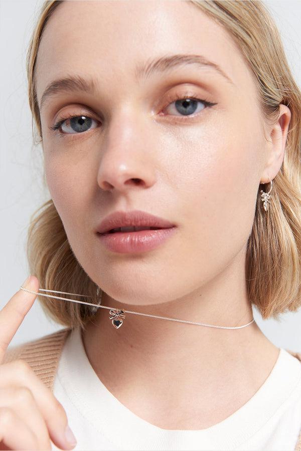 Karen Walker Mini Superlove Necklace Silver/Rose Gold