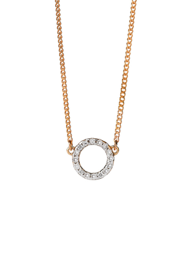karen walker Orbit Diamond Necklace 9ct Gold .11ct Diamond
