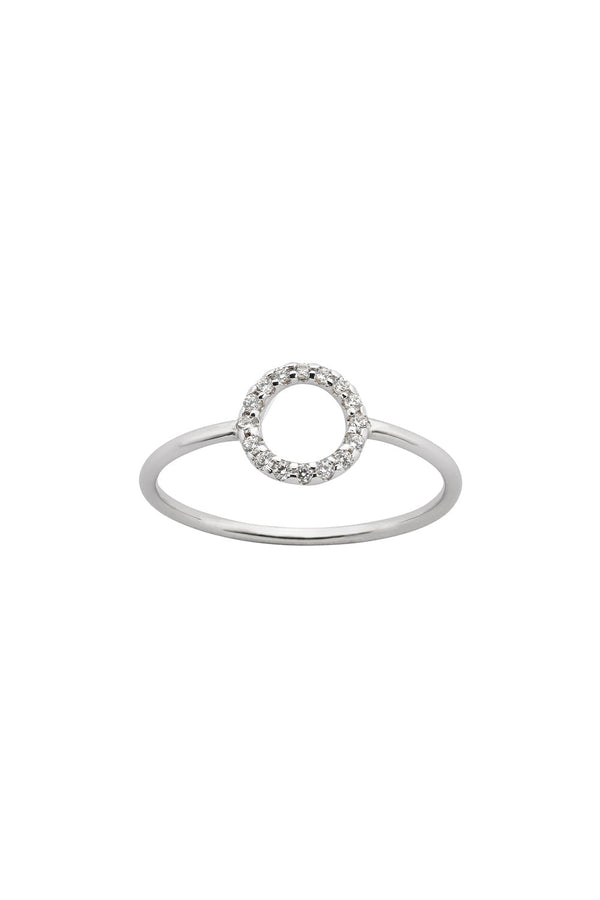 karen walker Orbit Diamond Ring 9ct White Gold .11ct Diamond