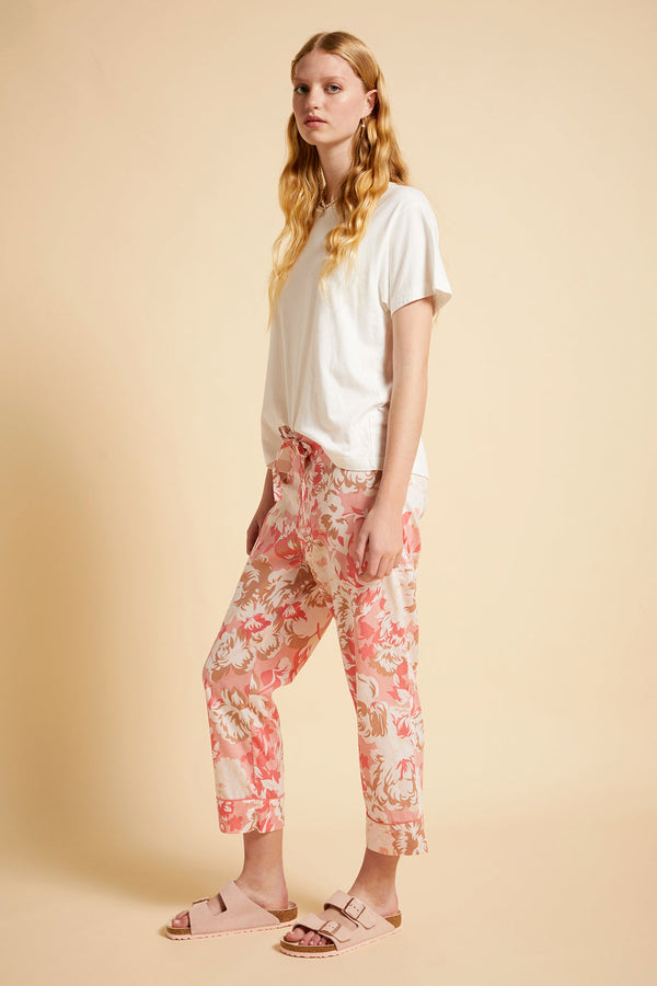 Karen Walker Ornamental Floral Crop Pant Shell Pink