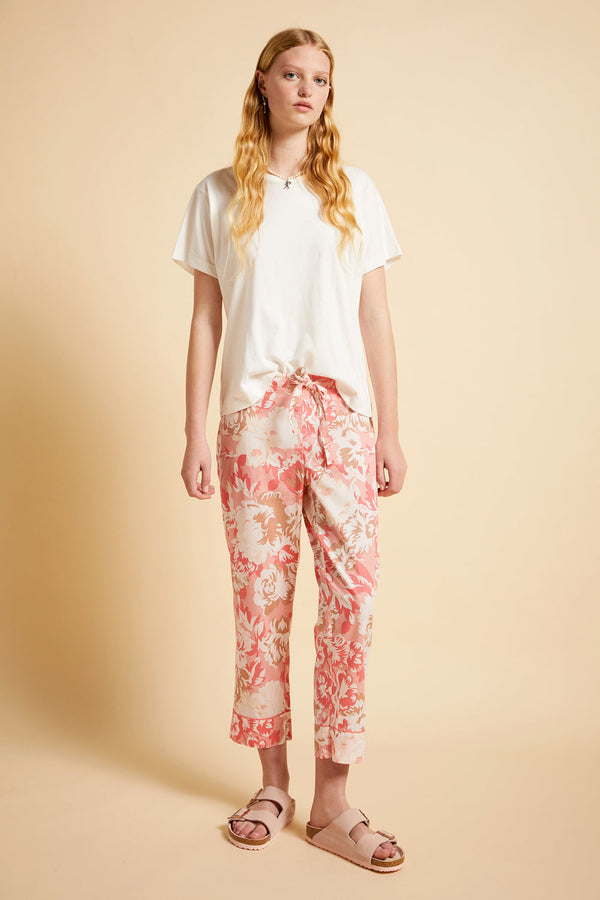 karen walker Ornamental Floral Crop Pant Shell Pink