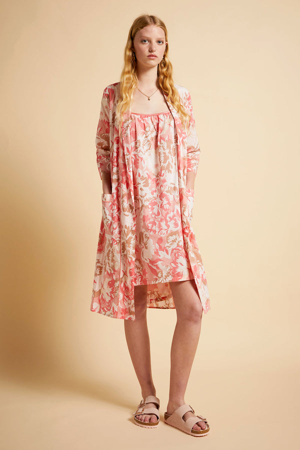 Karen Walker Ornamental Floral Midi Robe Shell Pink