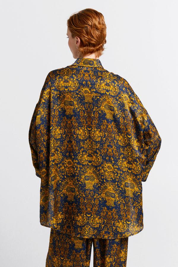 Karen Walker Oversized Walker Shirt Navy/Antique Gold
