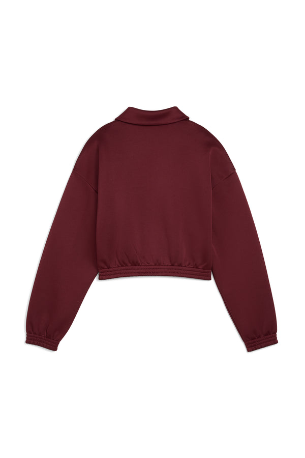 Karen Walker Relaxed Cropped Track Jacket Ruby Shimmer