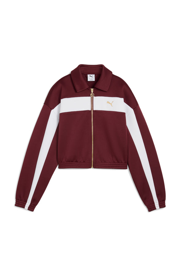 karen walker Relaxed Cropped Track Jacket Ruby Shimmer