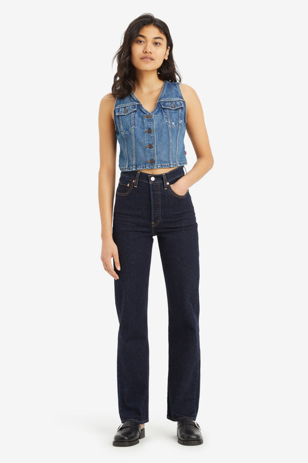 Karen Walker Ribcage Full-Length Jeans Small Course Blue