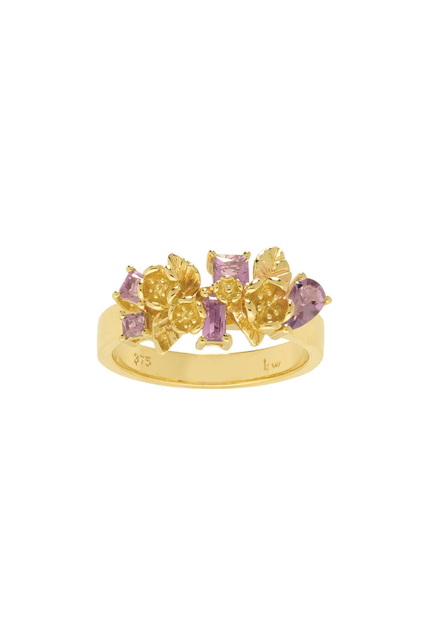 karen walker Rock Garden Flowers Ring Gold & Amethyst
