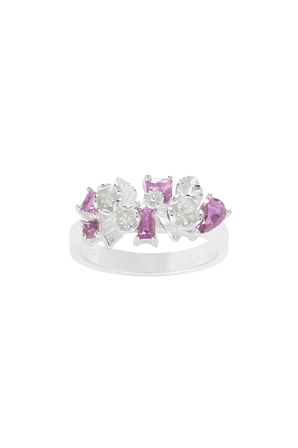 karen walker Rock Garden Flowers Ring Silver & Amethyst
