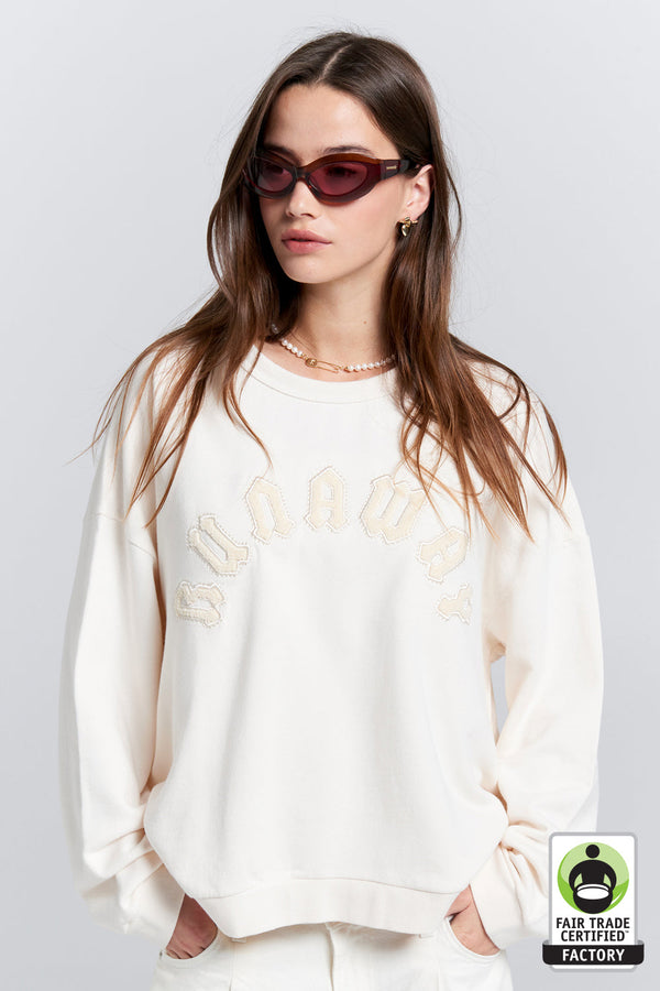 Karen Walker Runaway Arch Organic Cotton Sweatshirt Ecru