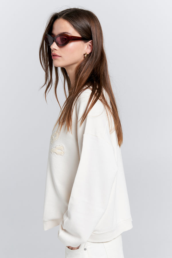 Karen Walker Runaway Arch Organic Cotton Sweatshirt Ecru