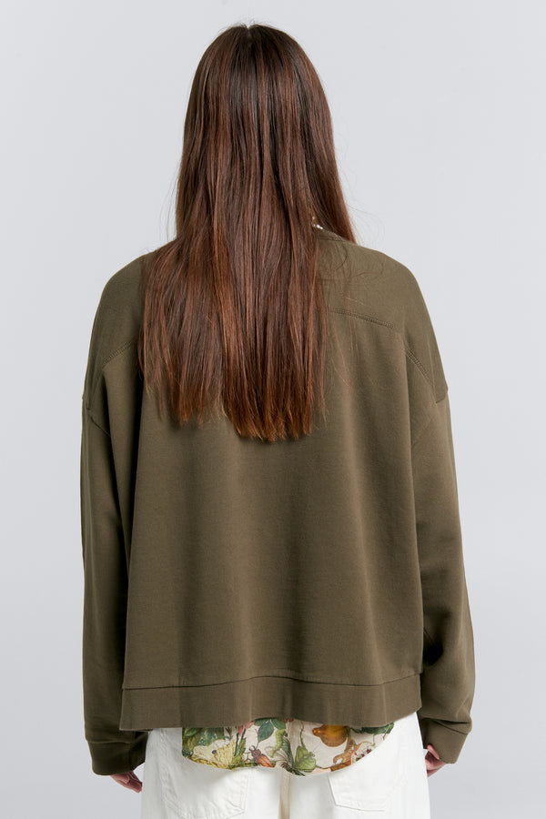 Karen Walker Runaway Arch Organic Cotton Sweatshirt Hunter Green