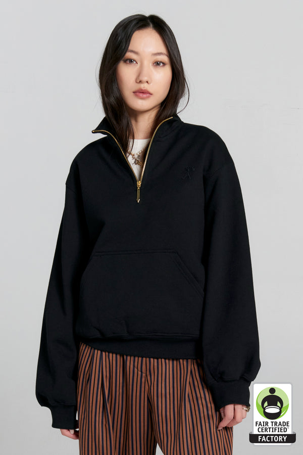 Karen Walker Runaway College Zip-Up Sweatshirt Black