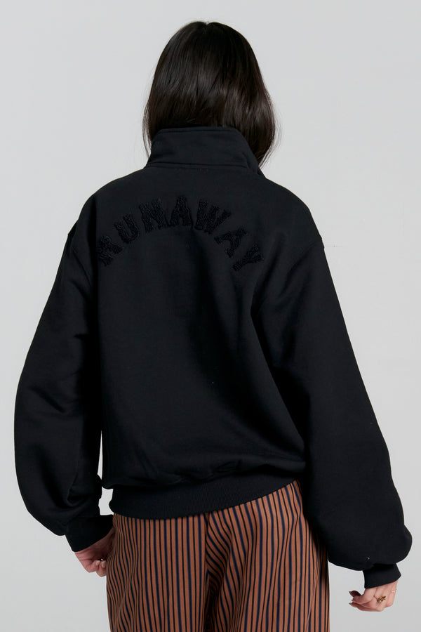 Karen Walker Runaway College Zip-Up Sweatshirt Black