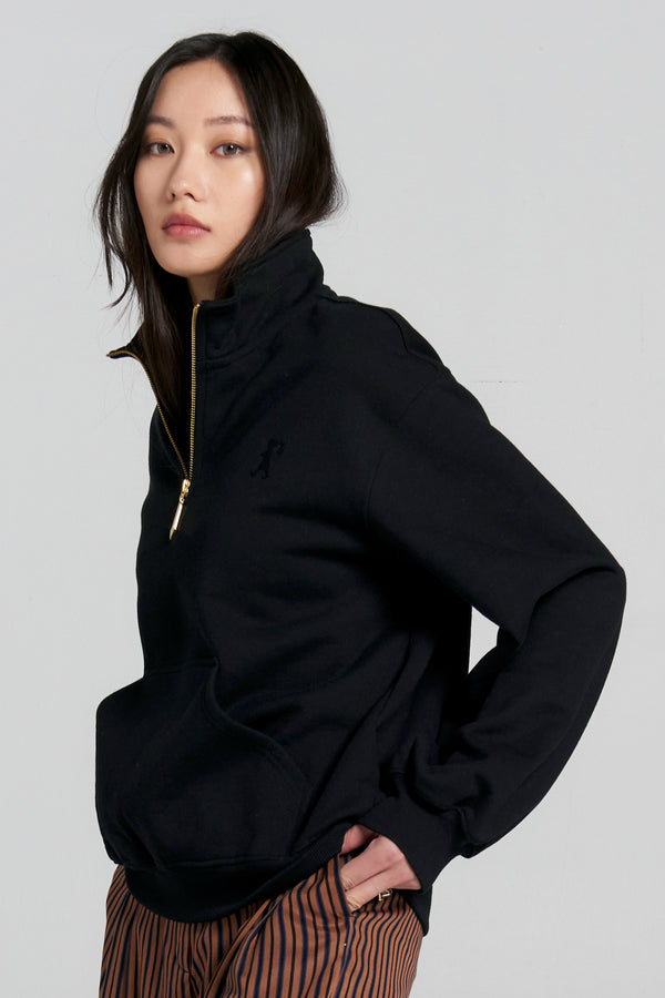 Karen Walker Runaway College Zip-Up Sweatshirt Black