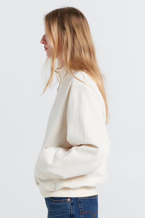 Karen Walker Runaway College Zip-Up Sweatshirt Ecru