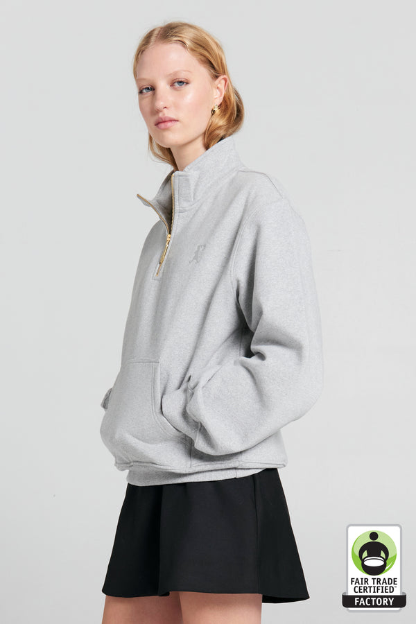 Karen Walker Runaway College Zip-Up Sweatshirt Grey Marle