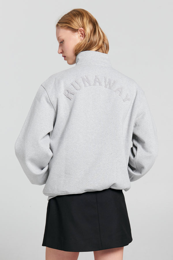 karen walker Runaway College Zip-Up Sweatshirt Grey Marle