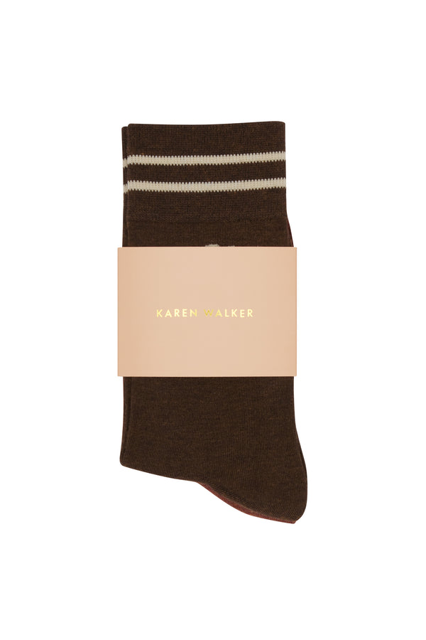 Karen Walker Runaway Girl Socks 2 Pack Dark Brown/Mahogany/Sand