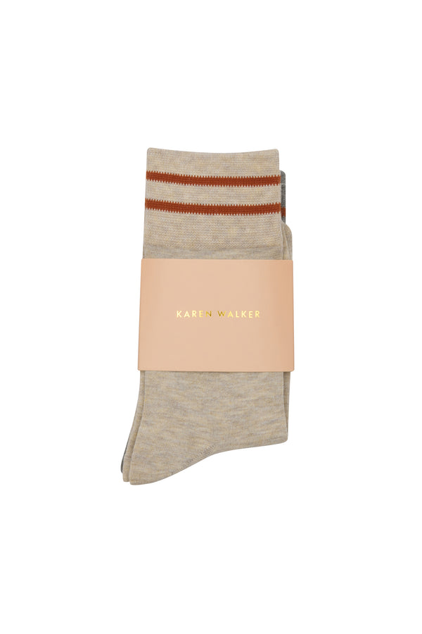 Karen Walker Runaway Girl Socks 2 Pack Natural/Grey/Chestnut