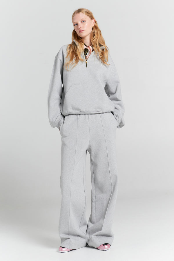 Karen Walker Runaway Girl Zip-Up Sweatshirt Grey Marle