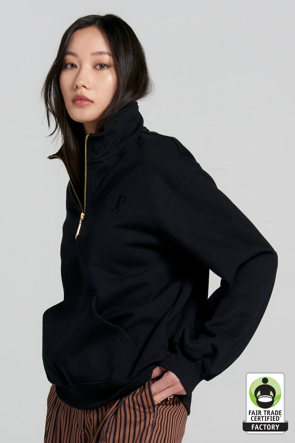 karen walker Runaway Scrawl Zip-Up Sweatshirt Black