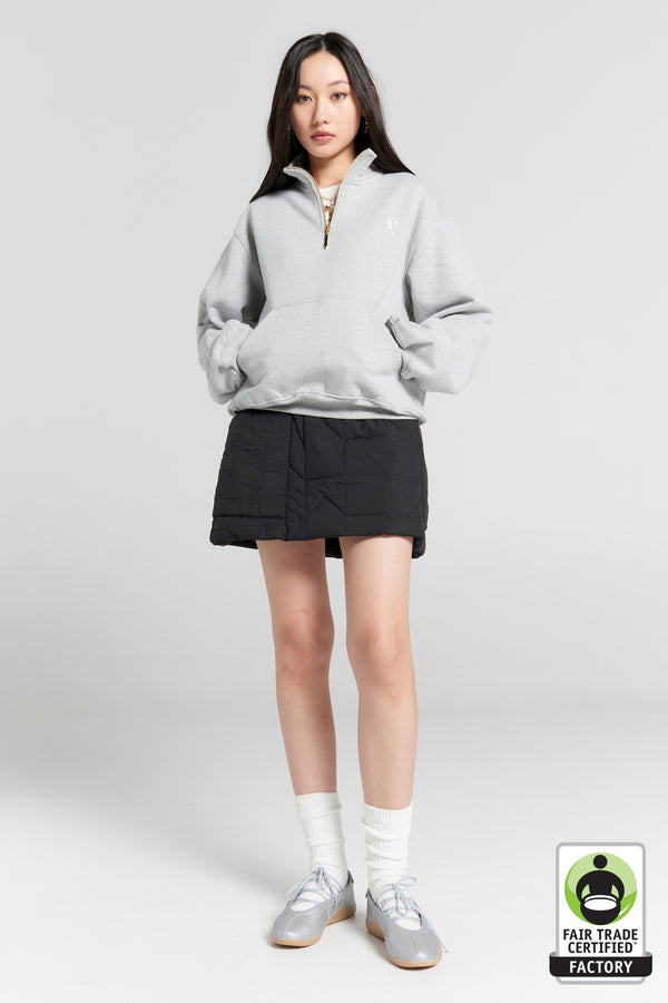 Karen Walker Runaway Scrawl Zip-Up Sweatshirt Grey Marle