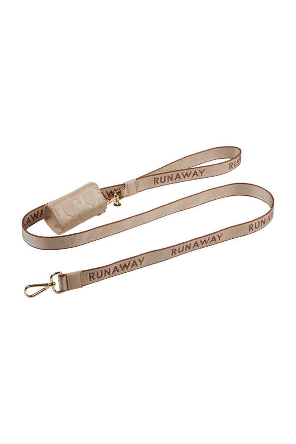 Karen Walker Runaway Woven Dog Leash & Bag Holder Macadamia/Chestnut