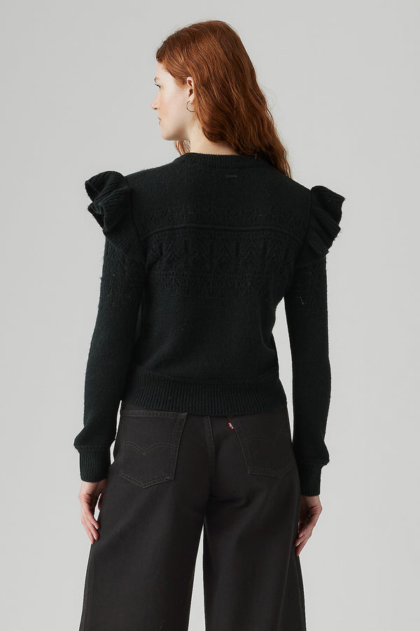 Karen Walker Shane Flutter Sleeve Pull-Over Anthracite Night