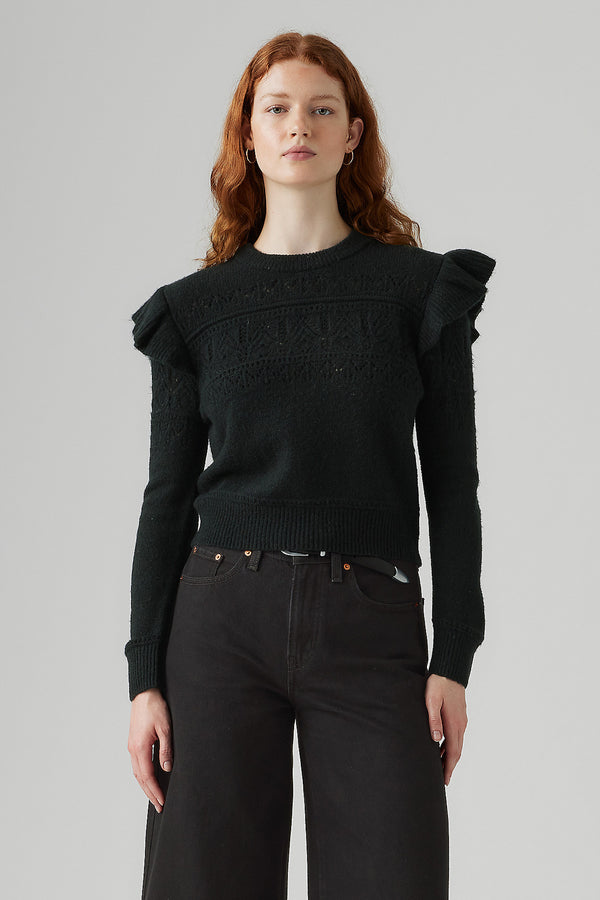 karen walker Shane Flutter Sleeve Pull-Over Anthracite Night