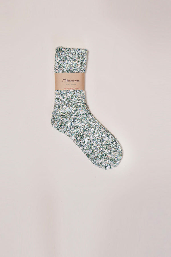 karen walker Slub Nep Twister Heather Multi Mix Socks Green