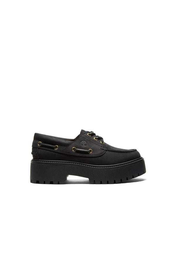 karen walker Stone Street 3-Eye Lug Boat Shoe Black