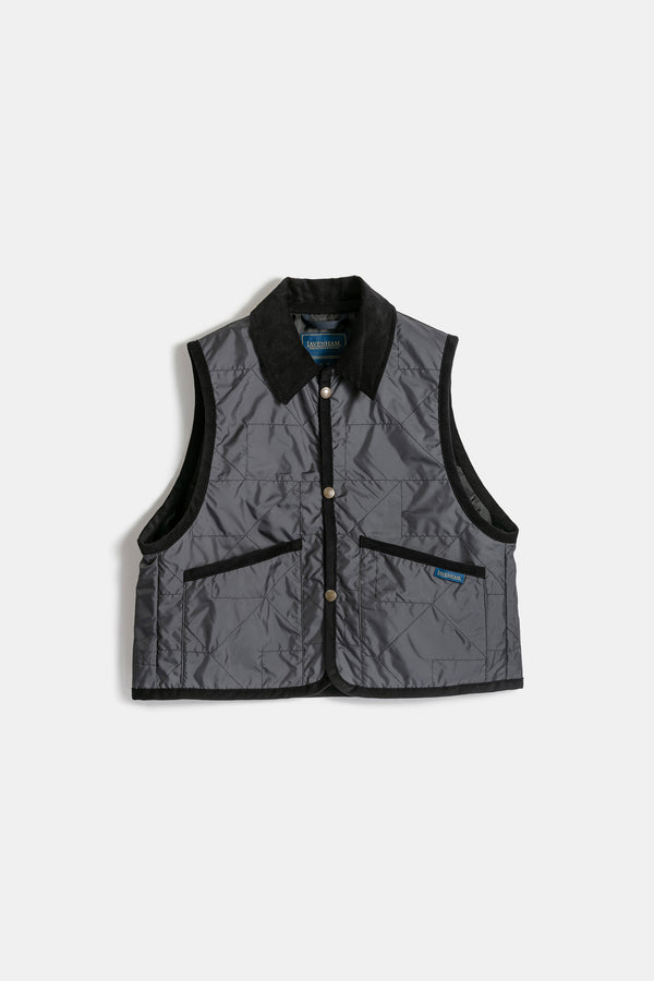 Karen Walker Unwadded Cropped Raydon Gilet Lamp Black