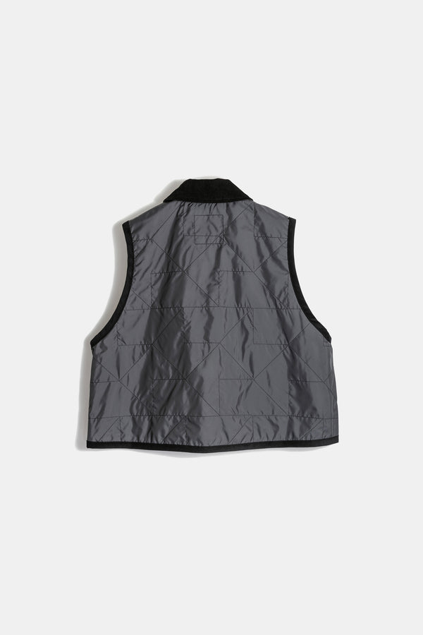 Karen Walker Unwadded Cropped Raydon Gilet Lamp Black