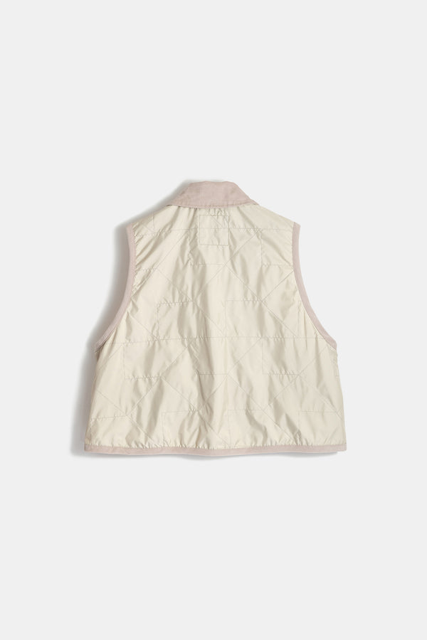 Karen Walker Unwadded Cropped Raydon Gilet Natural Clay
