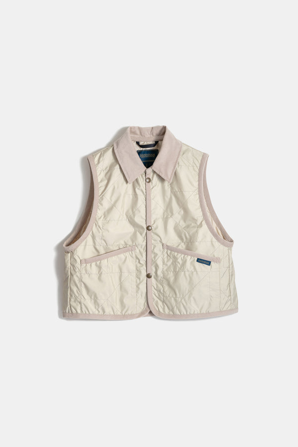 karen walker Unwadded Cropped Raydon Gilet Natural Clay