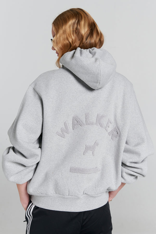 karen walker Walker Cropped Oversized Hoodie Grey Marle