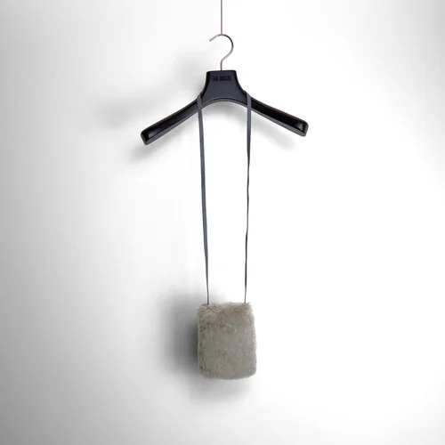 karl donoghue Cahmere Touch Shearling Shoulder Pouch