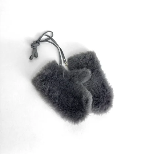 karl donoghue Cashemere Shearling Mittens with Detachable Strap