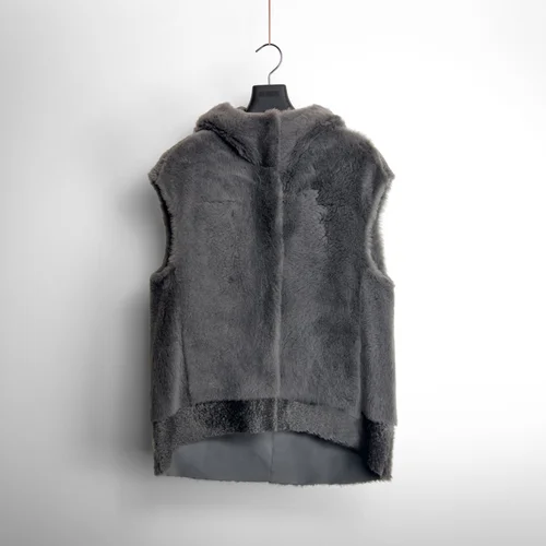 karl donoghue Cashmere Touch Shearling Bomber Gilet