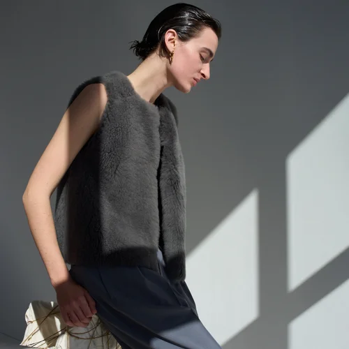 Karl Donoghue Cashmere Touch Shearling Classic Gilet