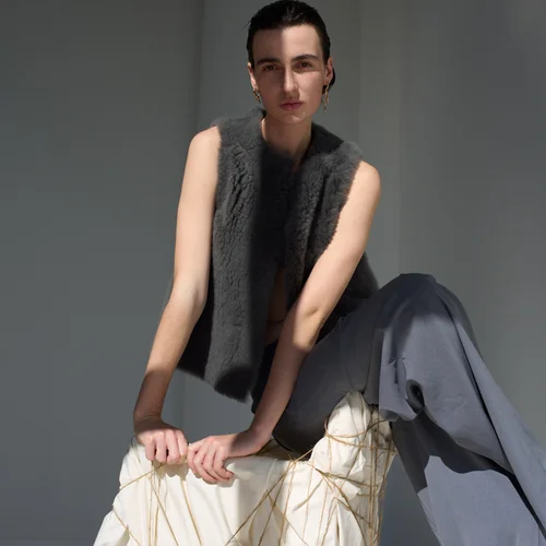 Karl Donoghue Cashmere Touch Shearling Classic Gilet