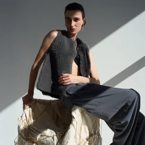 Karl Donoghue Cashmere Touch Shearling Classic Gilet